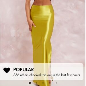 Stretch satin side split maxi